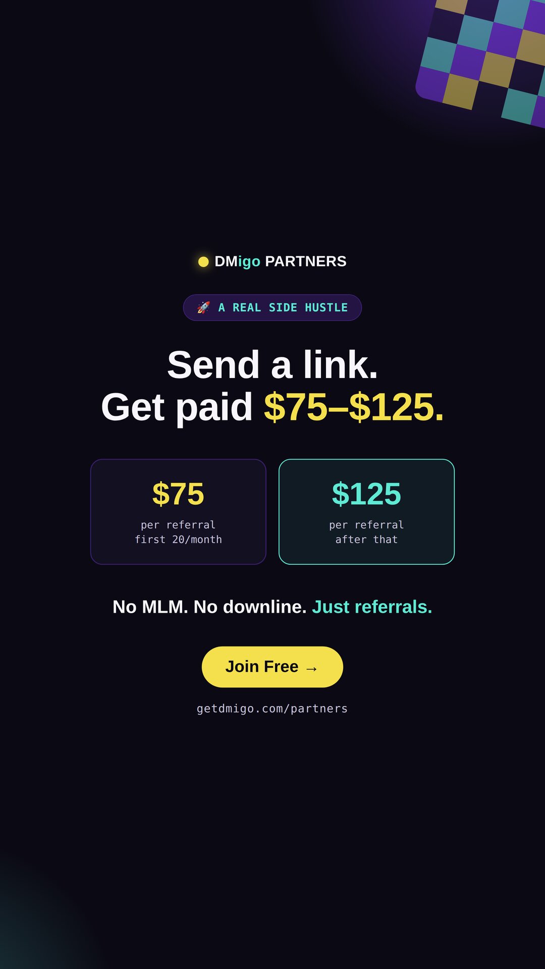 Instagram Story card with the partner math.